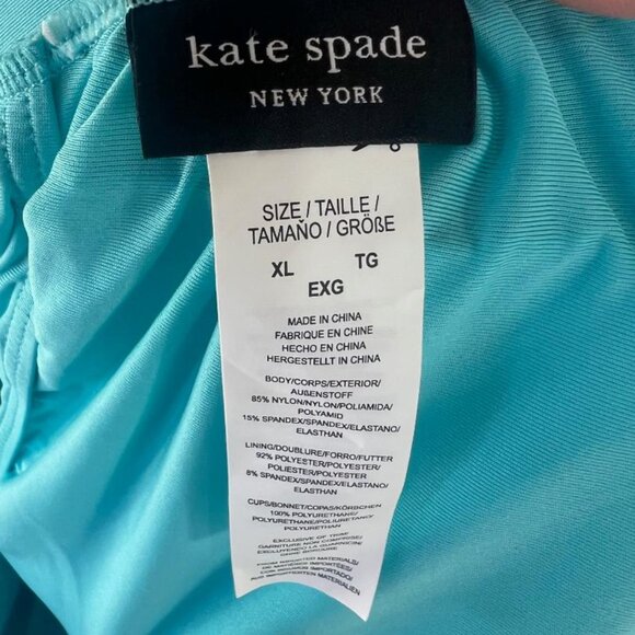 NWT Kate Spade New York Off Shoulder Ruffle Swimsuit in River Blue - Size XL - Picture 6 of 7